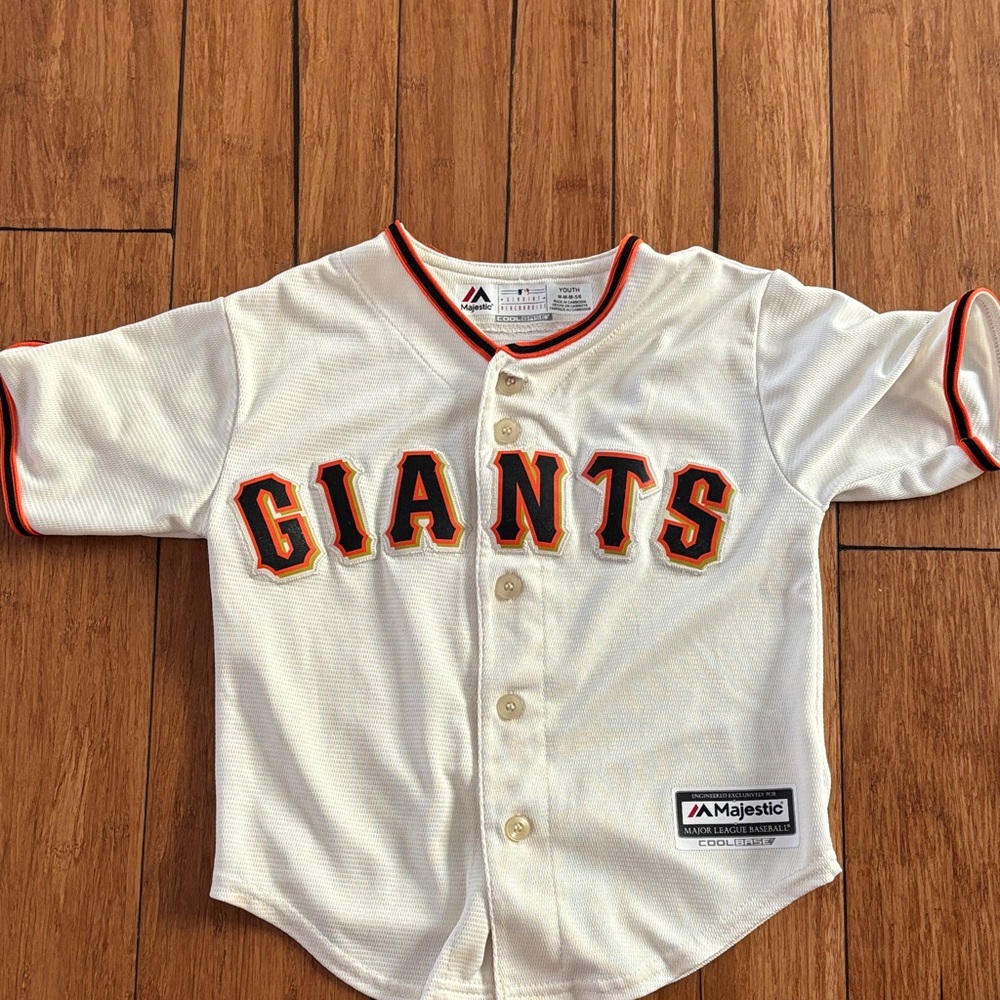 Majestic San Francisco Giants Kids Cream Baseball Jersey